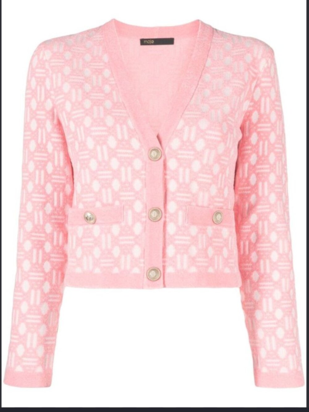 Maje Patterned V-Neck Cardigan